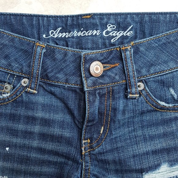American Eagle Blue Denim Shorts - Picture 2 of 8
